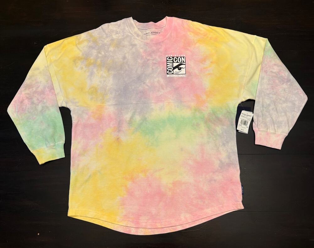 NWT! [L] San Diego Comic Con SDCC Spirit Jersey Pastel Tie Dye Long Sleeve Shirt